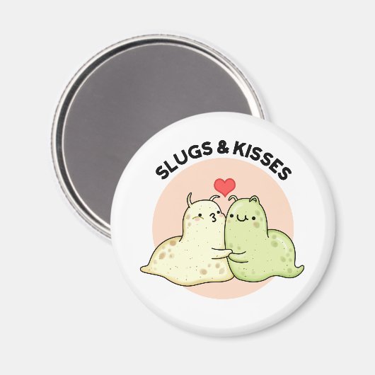 Slugs en Kisses Funny Slug Pun Magneet (Voorkant / Achterkant)