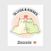 Slugs en Kisses Funny Slug Pun Sticker (Vel)