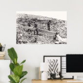 SLUICE BOX GOLD MINING c. 1889 Poster (Thuiskantoor)