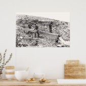 SLUICE BOX GOLD MINING c. 1889 Poster (Keuken)