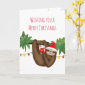Sluidop in kerstkaart voor kerstmis in Santa hat Kaart (Gele Bloem)
