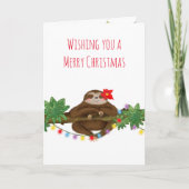 Sluidop met poinsettia kerstkaart kaart (Voorkant)