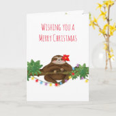 Sluidop met poinsettia kerstkaart kaart (Gele Bloem)