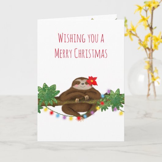 Sluidop met poinsettia kerstkaart kaart (Gele Bloem)