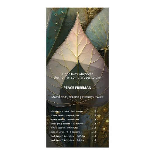 Sluier van Bladeren | botanisch ontwerp Reclamekaart (Voorkant)