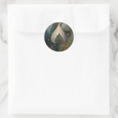 Sluier van Bladeren | botanisch ontwerp Ronde Sticker (Tas)