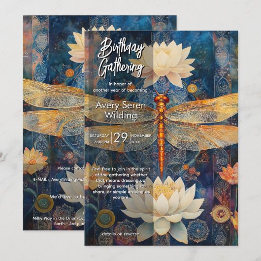 Sluier van Licht | Dragonfly Design Kaart (Voorkant / Achterkant)