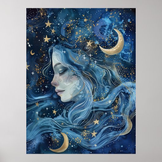 Sluier van Luna – Ethische Godin  Poster (Voorkant)