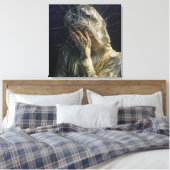 Sluier Verscheuren — Gotische Surrealistische Fijn Canvas Afdruk (Insitu (Slaapkamer))