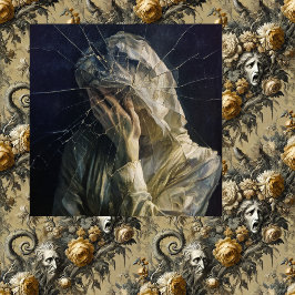 Sluier Verscheuren — Gotische Surrealistische Fijn Canvas Afdruk