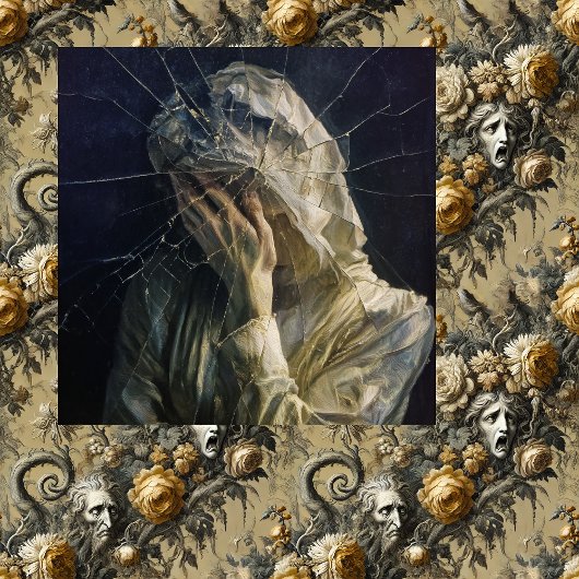 Sluier Verscheuren — Gotische Surrealistische Fijn Canvas Afdruk