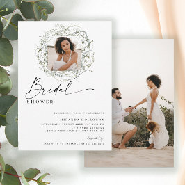 Sluierige Eucalyptus Groene Foto Bruidsdouche Kaart