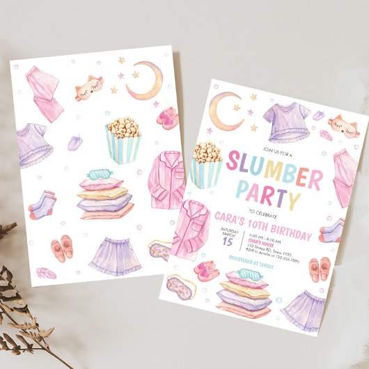 Sluimer Slaap Over Verjaardagsfeest Uitnodiging
