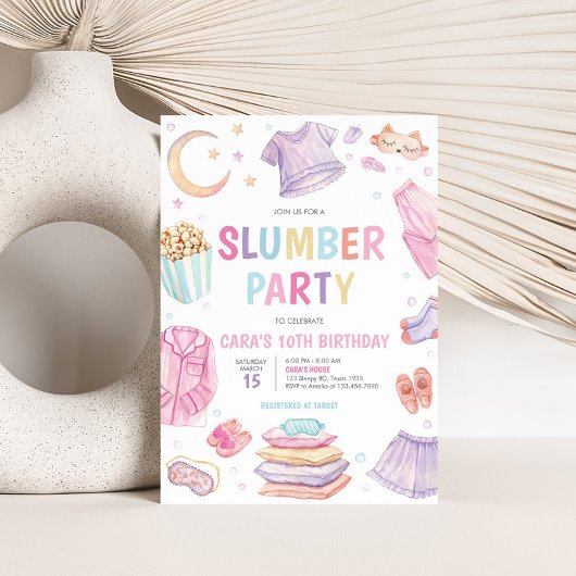 Sluimer Slaap Over Verjaardagsfeest Uitnodiging