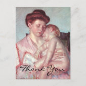 Sluimerende Baby door Mary Cassatt, Vintage Impres Briefkaart (Voorkant)