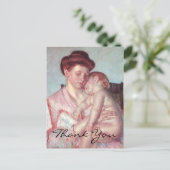 Sluimerende Baby door Mary Cassatt, Vintage Impres Briefkaart (Staand voorkant)