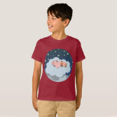 Sluimerende biggetjes cartoon Kinder T-shirt (Voorkant volledig)