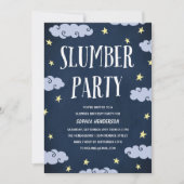sluimerpartij | Geïllustreerde blauwe verjaardag v Kaart (Voorkant)