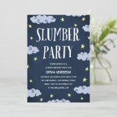 sluimerpartij | Geïllustreerde blauwe verjaardag v Kaart (Staand voorkant)