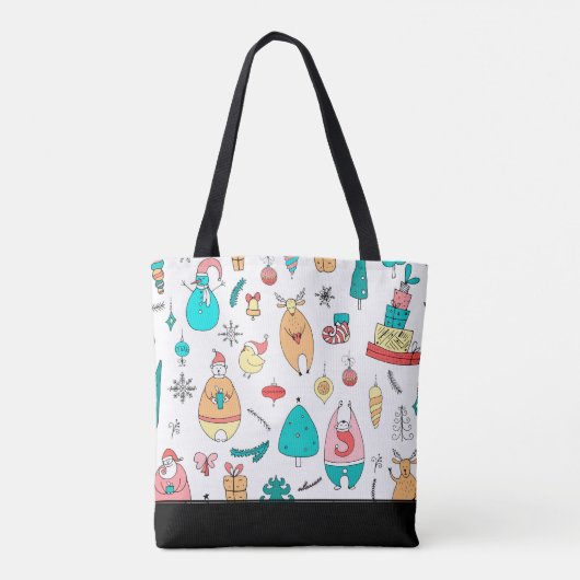 Sluimloze patronen voor kerstdieren tote bag (Achterkant)