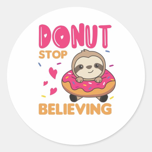 Sluimvee in de donut roze ronde sticker (Voorkant)
