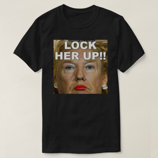 Sluis hem omhoog Sluis haar omhoog (Trump) sticker T-shirt (Design voorkant)