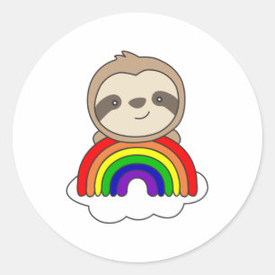 Sluisregenboogverkuildieren voor kinderen, kleurri ronde sticker