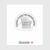 Sluit alsjeblieft de koelkastdeur sticker (Vel)