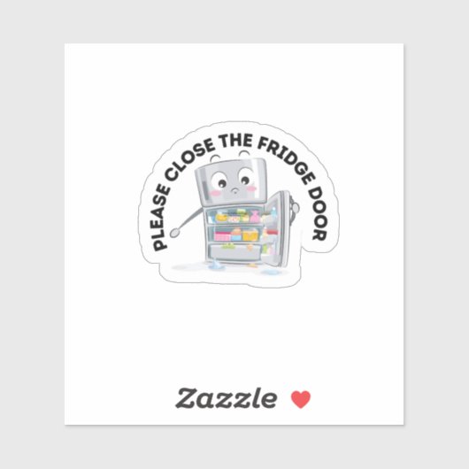 Sluit alsjeblieft de koelkastdeur sticker (Vel)