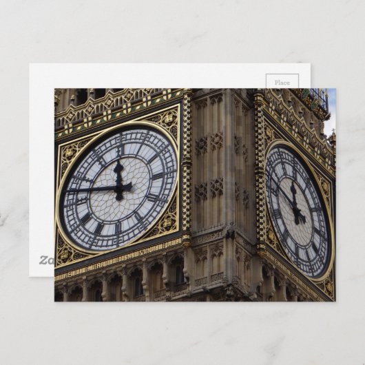 Sluit Big Ben Clock Tower aan Briefkaart (Voorkant / Achterkant)