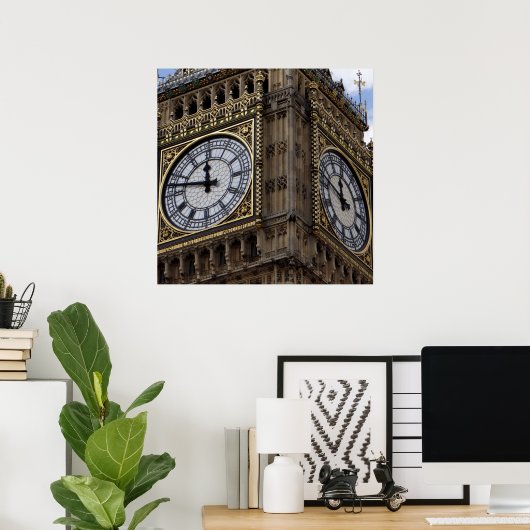 Sluit Big Ben Clock Tower London op Poster (Thuiskantoor)