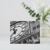 Sluit Big Ben in zwart-wit. Briefkaart (Staand voorkant)