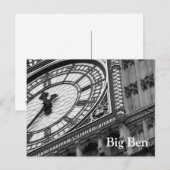 Sluit Big Ben in zwart-wit. Briefkaart (Voorkant / Achterkant)