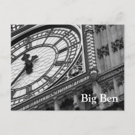 Sluit Big Ben in zwart-wit. Briefkaart