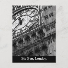 Sluit Big Ben in zwart-wit. Briefkaart