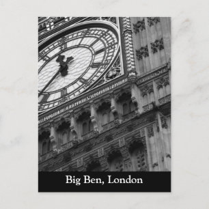 Sluit Big Ben in zwart-wit. Briefkaart