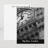 Sluit Big Ben in zwart-wit. Briefkaart (Voorkant / Achterkant)