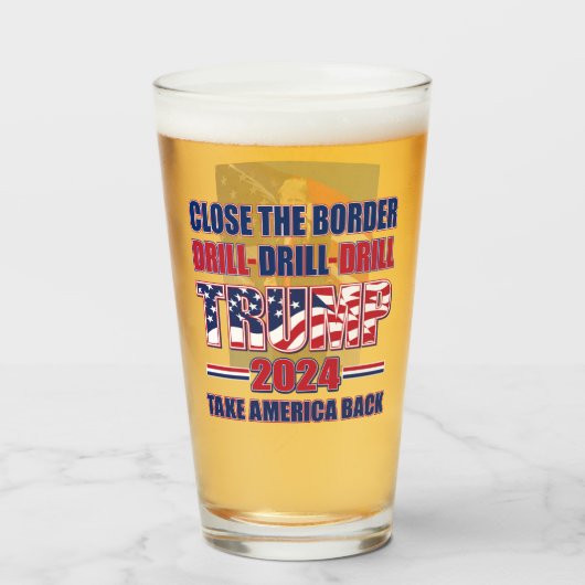 Sluit de Border Drill Trump 2024 Glas (Voorkant gevuld)