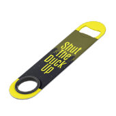 "Sluit de Duck Up!" Typografie op Cute Duckies Speed Flessenopener (Achterkant Gekanteld)