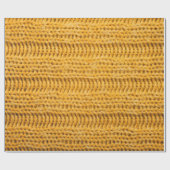 Sluit de geel gebreide getextureerde achtergrond. cadeaupapier (Vlak)