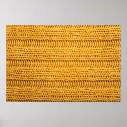 Sluit de geel gebreide getextureerde achtergrond. poster (Voorkant)