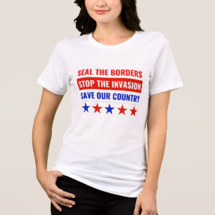 SLUIT DE GRENZEN, STOP DE INVASIE.. Tri-Blend SHIRT