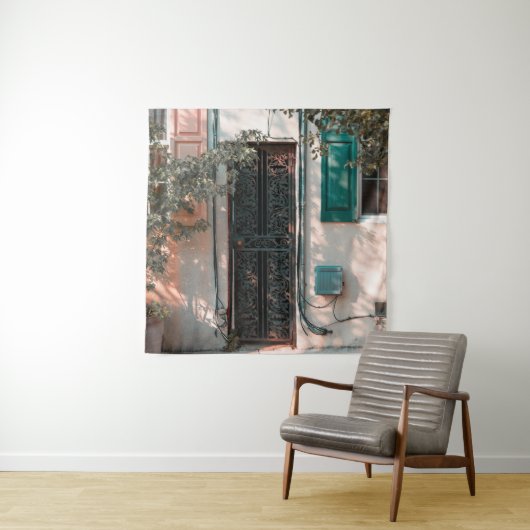 SLUIT DE GROENE WROUGHT IRON SECRIRITY DEUR WANDKLEED (In situ)