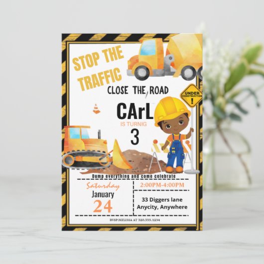 Sluit de Road Birthday Invitation Kaart (Staand voorkant)