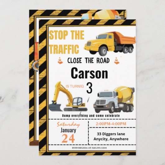 Sluit de Road Different Birthday Invitation Kaart (Voorkant / Achterkant)