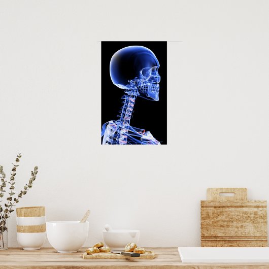 Sluit de röntgenfoto van de botten in de nek poster (Keuken)