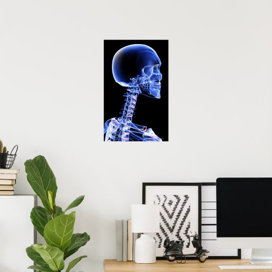 Sluit de röntgenfoto van de botten in de nek poster (Thuiskantoor)