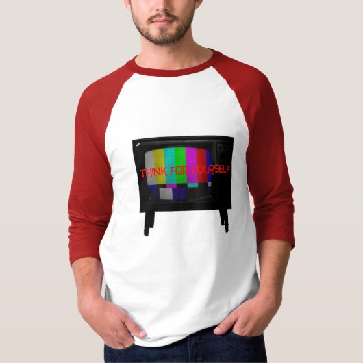 Sluit de tv af, denk voor jezelf t-shirt (Voorkant)