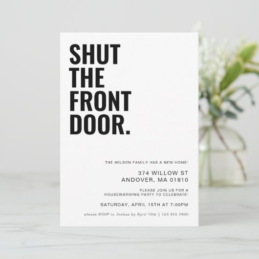 Sluit de voordeur bewegende aankondiging (Staand voorkant)