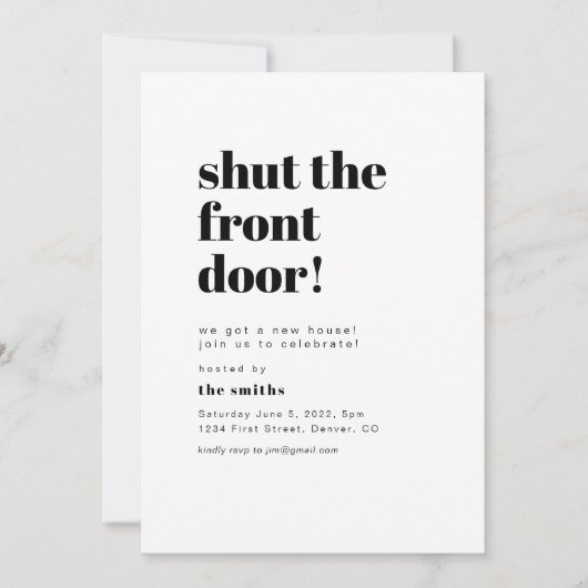 Sluit de voordeur Housewarming Party Kaart (Voorkant)